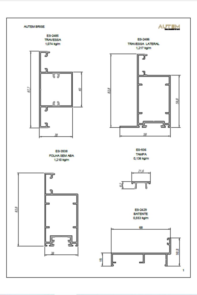 catálogo técnico de brises sistema AUTEM mr brasil